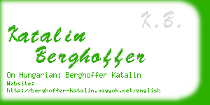 katalin berghoffer business card